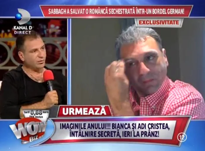 Christian Sabbagh s-a deghizat pentru a nu fi recunoscut de presupusul proxenet (captură: Kanal D)