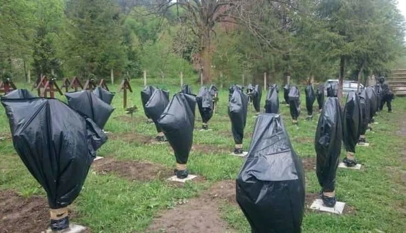 Cruci acoperite din Cimitirul Eroilor de la Valea Uzului. FOTO Arhivă Facebook