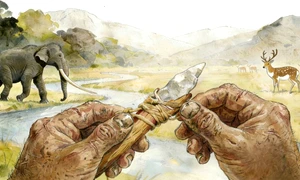 Reconstrucția fabricării uneltelor din Xigou (© Hulk Yuan / Griffith University)