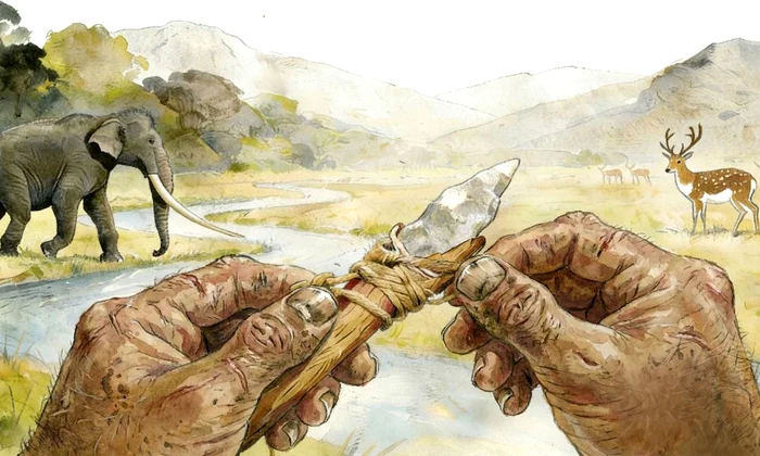 Reconstrucția fabricării uneltelor din Xigou (© Hulk Yuan / Griffith University)