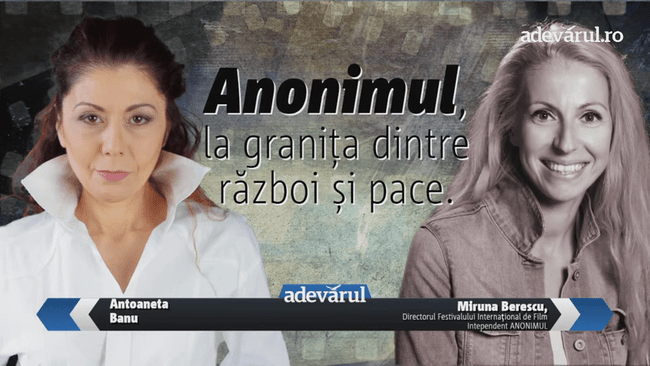 Adevărul Live: „Anonimul, la granița dintre război și pace"