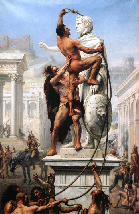 Jefuirea Romei în 410 de către vizigoți. Pictură de Joseph-Noël Sylvestre (© Wikimedia Commons)