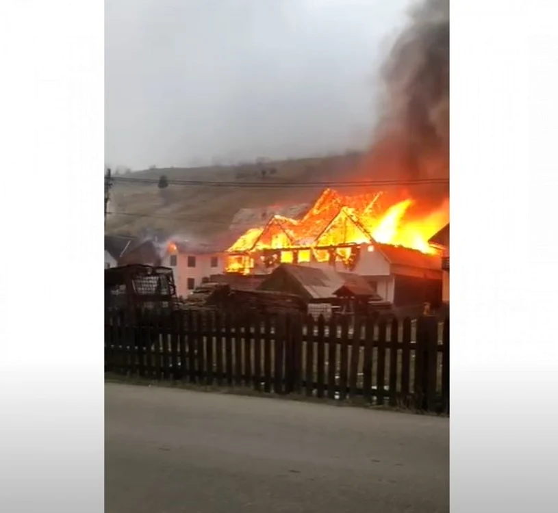 Incendiu Moeciu de Sus Captură YouTube