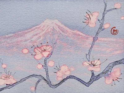 clitorea ternatea acuarela   lucian muntean 05 jpg