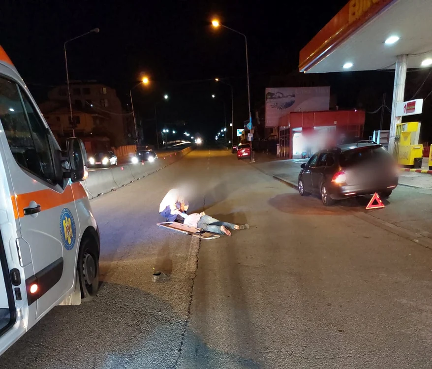 Accident mortal în Râmnicu Vâlcea - bătrân surprins pe mijlocul unui bulevard FOTO IPJ Vâlcea