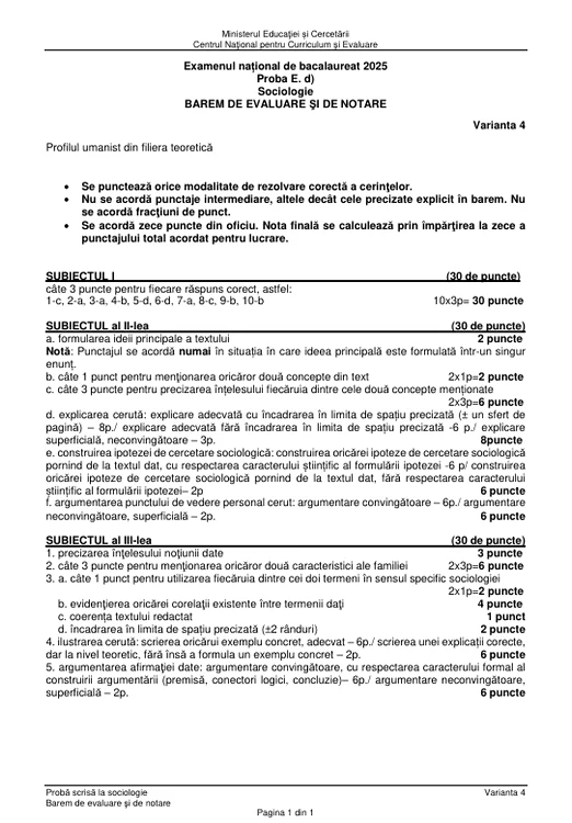Bacalaureat 2025 - sesiunea de toamnă. Elevii au susținut proba la alegere a profilului. Subiecte și bareme de corectare 67 image