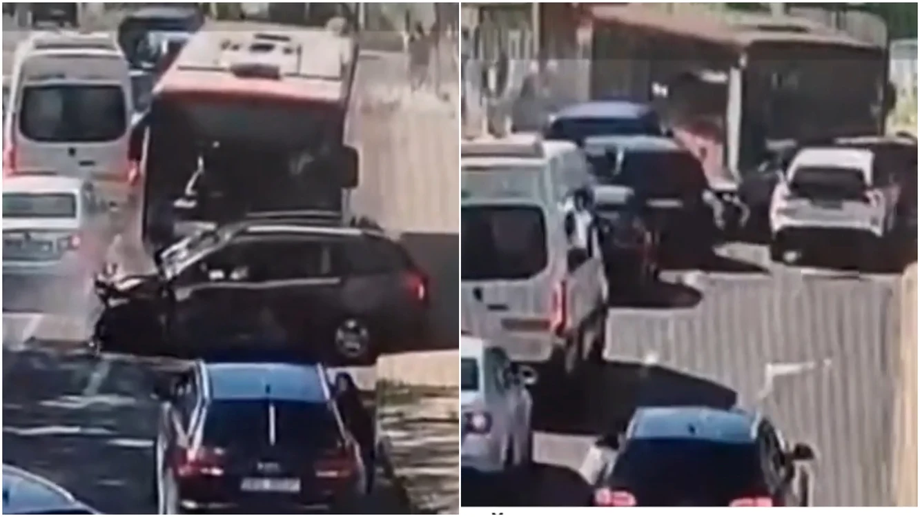 Șofer de autobuz beat la volan care a lovit în lanț mai multe mașini/ sursa captură Obervator