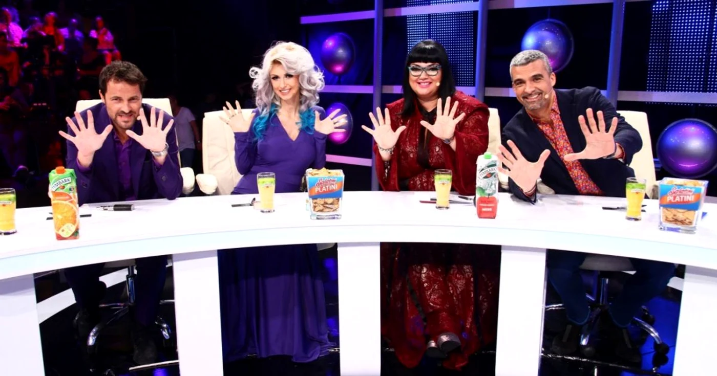 Juriul „Te cunosc de undeva!“ este format din Andrei Aradits, Andreea Bălan, Ozana Barabancea şi Aurelian Temişan FOTO Gabriela Arsenie/Antena 1