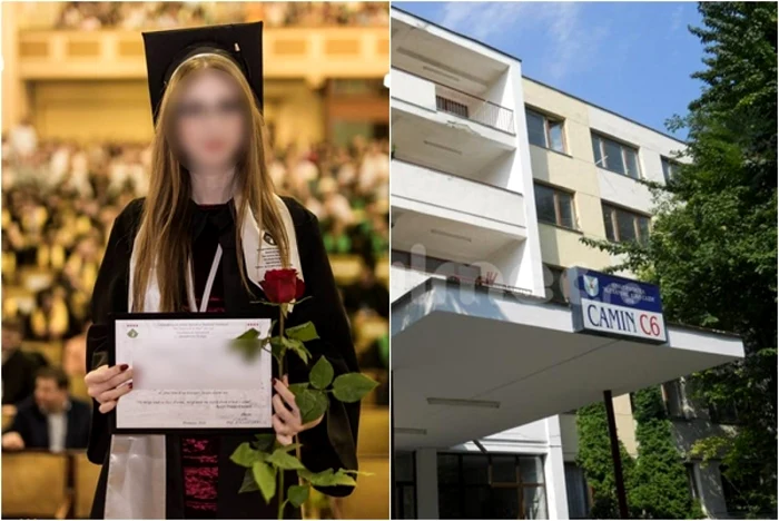 Studenta a rămas cu răni grave după ce a sărit de la etajul III al acestei clădiri FOTO Ziarul de Iasi-Studenti pe net