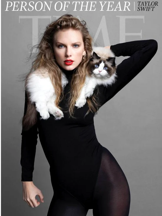 Taylor Swift, alături de motanul Benjamin Button, pe coperta revistei Time