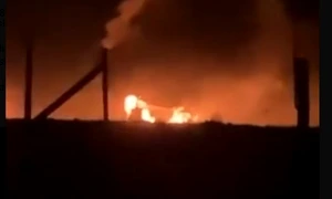 Atac cu drone aerodrom Crimeea FOTO Captură video 
