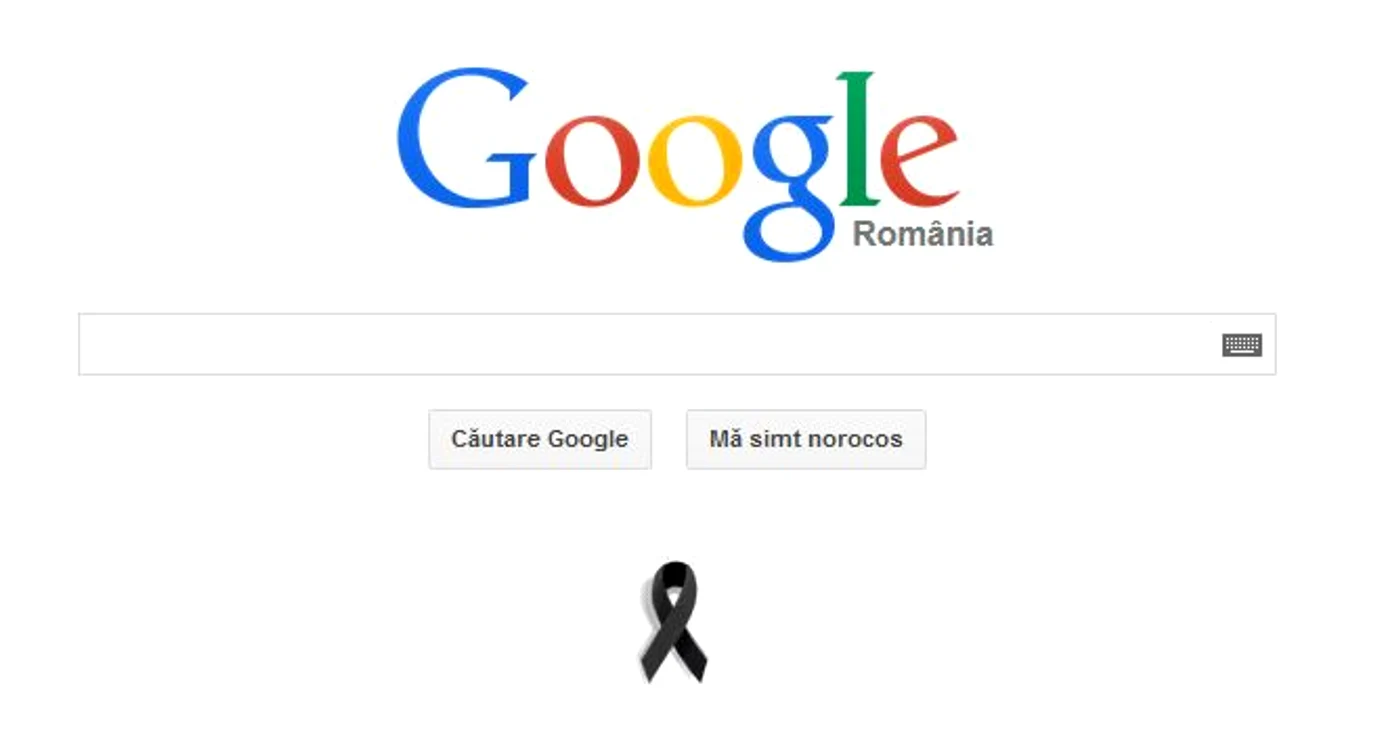 
    Logo-ul Google a avut o panglică neagră în semn de respect pentru memoria victimelor atentatului de miercuriFoto Google  