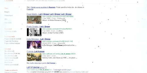 Dacă afară nu este zăpadă, utilizatorii pot simţi iarna cu ajutorul motorului de căutare Google