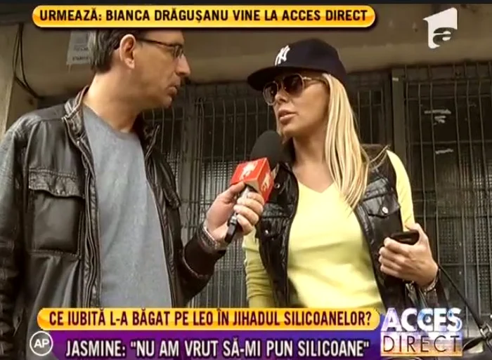 Jasmine spune că n-a vrut să-şi pună silicoane. (captură Antena 1)