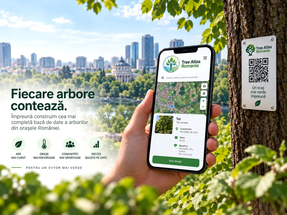 O aplicație va inventaria arborii din orașele României