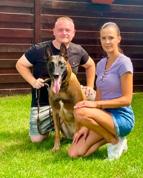 Livia Graur și Mihai Nae, instructorul câinilor vedetelor