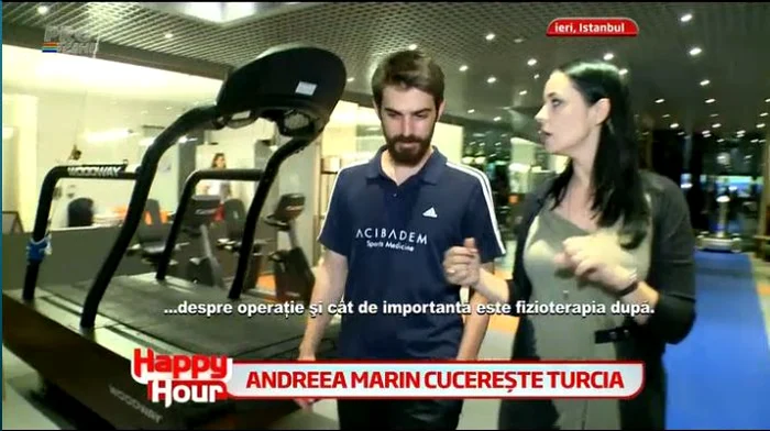 Andreea colaborează foarte bine cu Tuncay Ozturk, fizioterapeutul turc (captură: PRO TV)