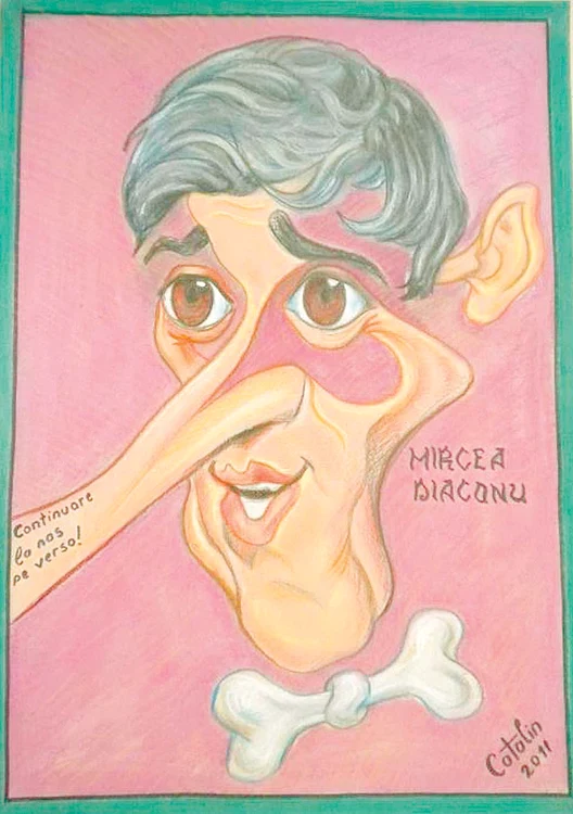 Prinţul Charles şi actorul Mircea  Diaconu, caricaturizaţi de Cătălin