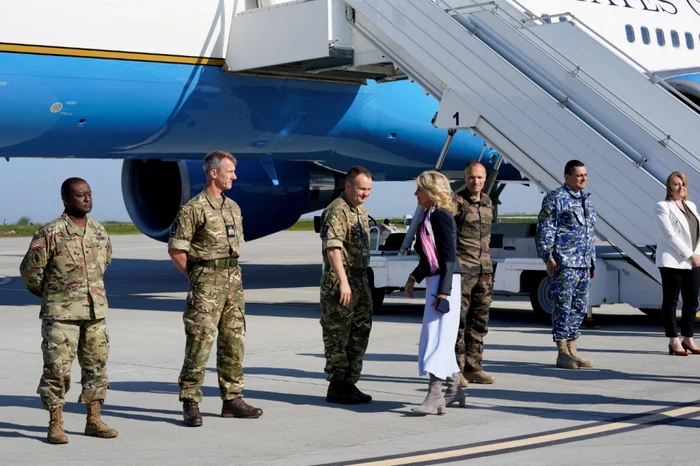 Jill Biden - Constanţa - baza Mihail Kogălniceanu - 6 mai 2022 / FOTO AFP