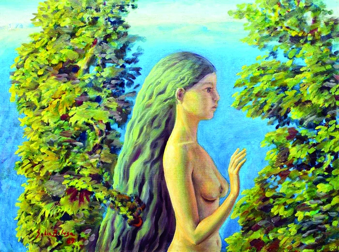 Sabin Bălaşa, „Eden“ (1989), ulei pe pânză, 53,5 x 72,5 cm. Preţ de adjudecare: 11.000 de euro