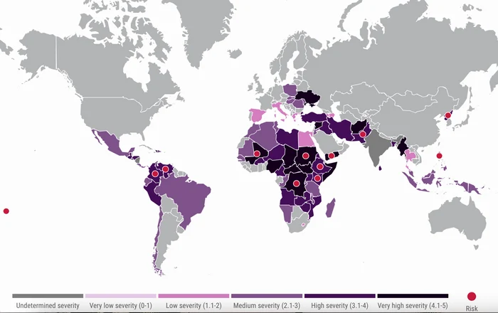 Crize umanitare pe glob. Sursa: ACAPS