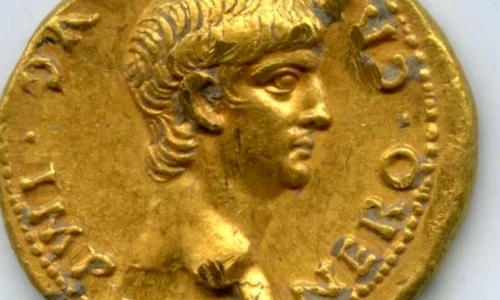 Monedă din aur din vremea lui Nero, descoperită la Ierusalim jpeg
