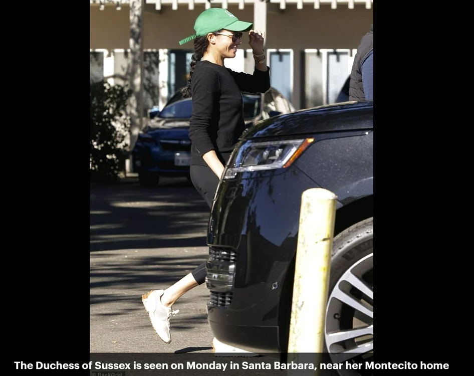 Meghan Markle, pozată lângă casa din Montecito Foto Daily Mail