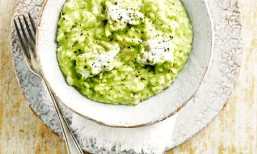 Risotto cu brânză de capră şi sos pesto jpeg