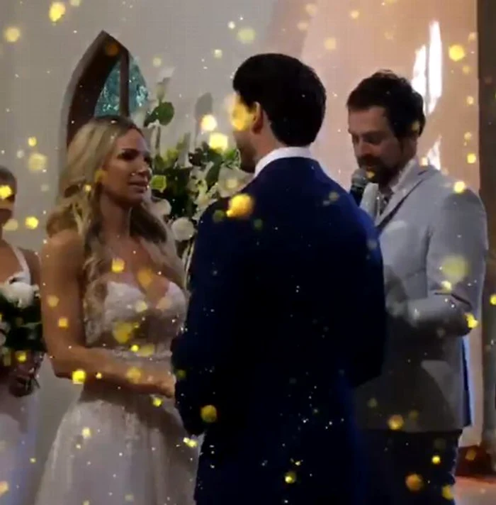 Mireasa fratelui Andei Adam, extrem de emoţionată la ceremonie 