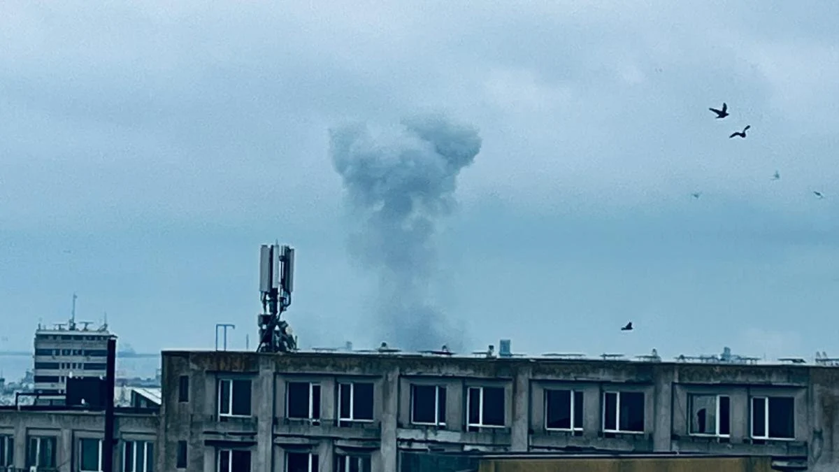 Momentul în care drona a explodat în Portul Constanța, filmat în direct în timpul unei transmisiuni TVR
