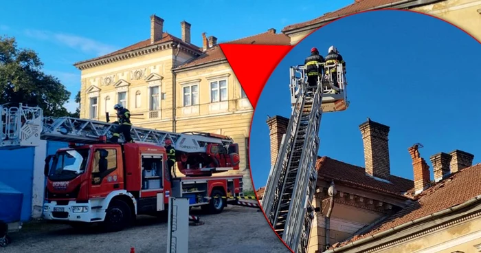 Pompierii au intervenit la coşul de fun de la liceu. FOTO: presasm