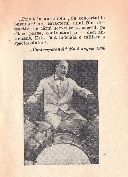 Sergiu Malagamba bătând la tobe