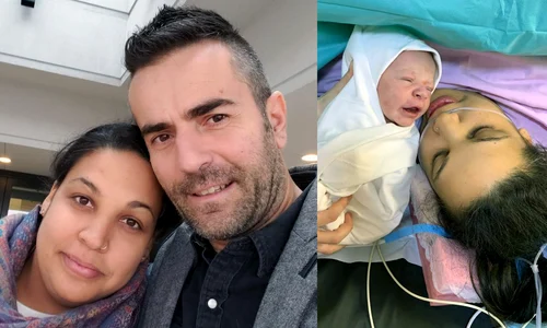 Prietenii Ancăi Pandrea, pictorul Elian Băcilă și iubita lui, Nika Jackson, au surprins o plăcut pe actriță cu vestea că li s a născut primul fiu, Moise jpeg