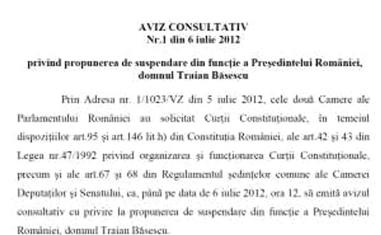 Avizul Curţii Constituţionale 2