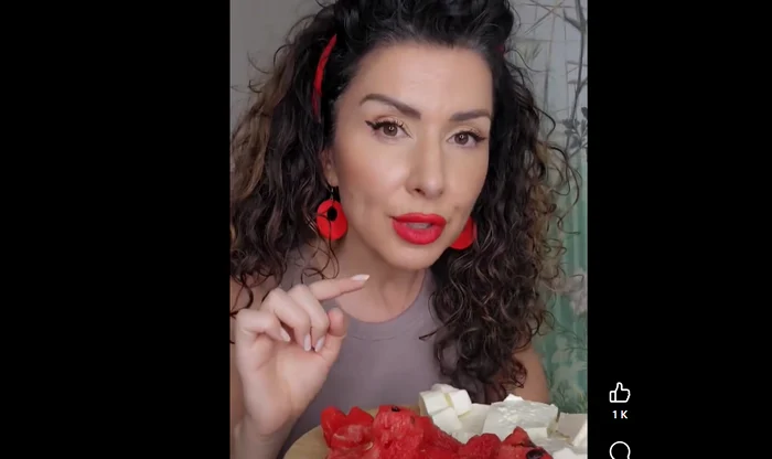 Carmen Brumă recomandă combinația pepene roșu cu brânză FOTO: captura video