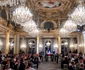 Emmanuel Macron, Regina Mathilde, Regele Philippe al Belgiei și Brigitte Macron la dineul de stat de la Palatul Elysee. FOTO: Frédéric Andrieu/ Casa Regală belgiană