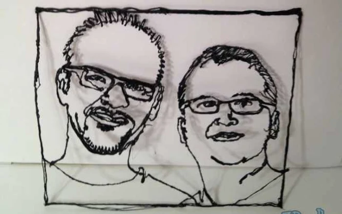 Inventatorii 3Doodler, întruchipaţi cu ajutorul dispozitivului lor. FOTO WobbleWorks