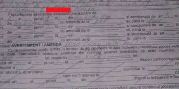 proces verbal amenda facebook. foto arhiva personala