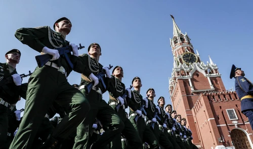 Repetitie generala inainte de parada de 9 mai FOTO EPA-EFE