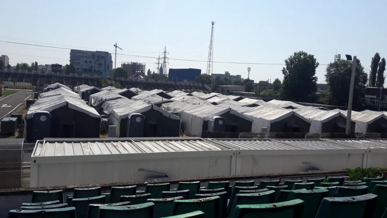 Spitalul militar pe stadionul CFR FOTO Ștefan Both