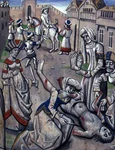 Moartea violentă a lui Andronic I. Gravură de secol XV (© Wikimedia Commons)
