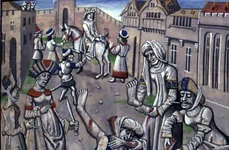 Moartea violentă a lui Andronic I. Gravură de secol XV (© Wikimedia Commons)