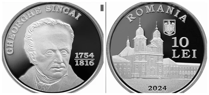 BNR lansează o monedă aniversară, care celebrează 270 de ani de la cașterea lui Șincai / foto: BNR