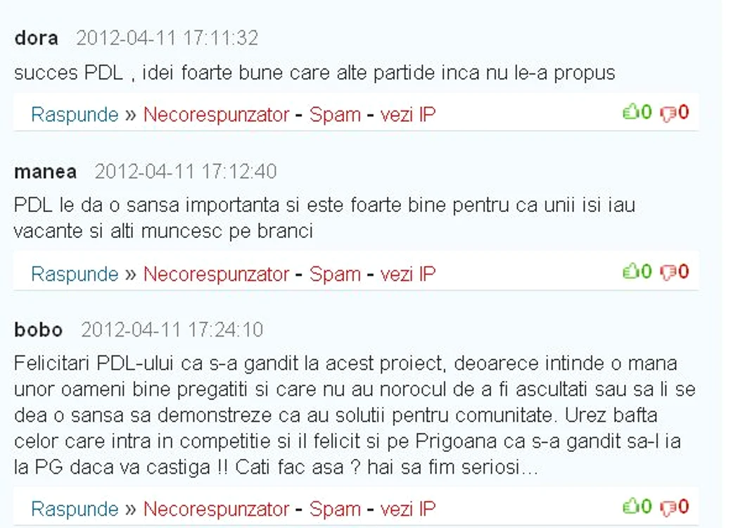 Majoritatea comentariilor au fost postate din minut în minut