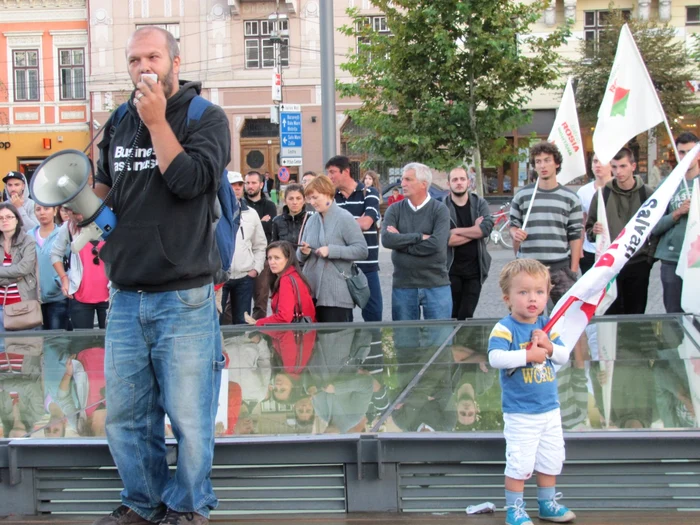 Clujenii au venit la protest împreună cu familiile FOTO: Florina Pop