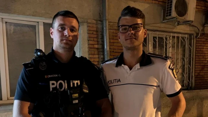 Inspectorul Cristian Crăciun și agentul Constantin Său FOTO IPJ Bacău