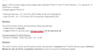 Aşa arată documentul de pe site ul UEFA care a stârnit hohote de râs atât în Elveţia, cât şi în Grecia jpeg