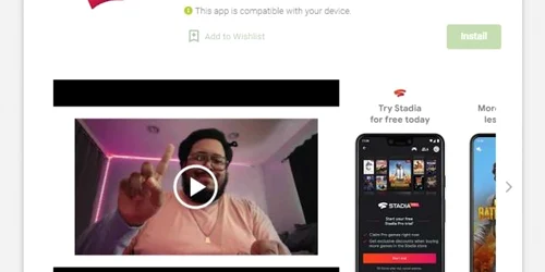 Platforma de jocuri Google Stadia aplicatie