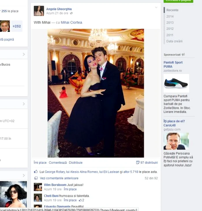 Angela Gheorghiu, criticata pe Facebook