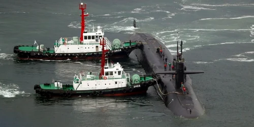 Submarin nuclear USS Michigan in Coreea de Sud FOTO AFP